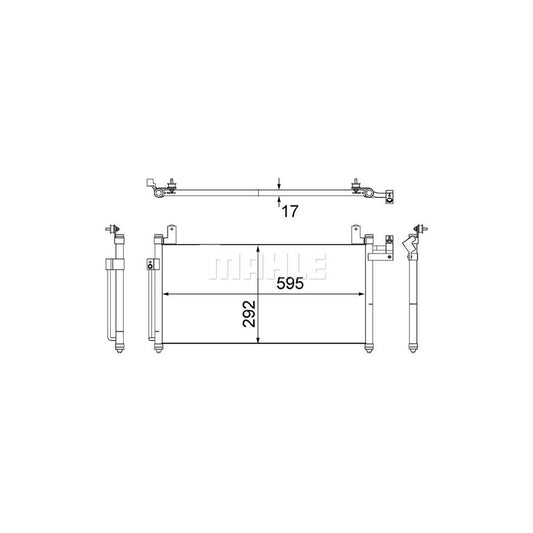 MAHLE ORIGINAL AC 491 000S Air conditioning condenser for MAZDA 323 without dryer