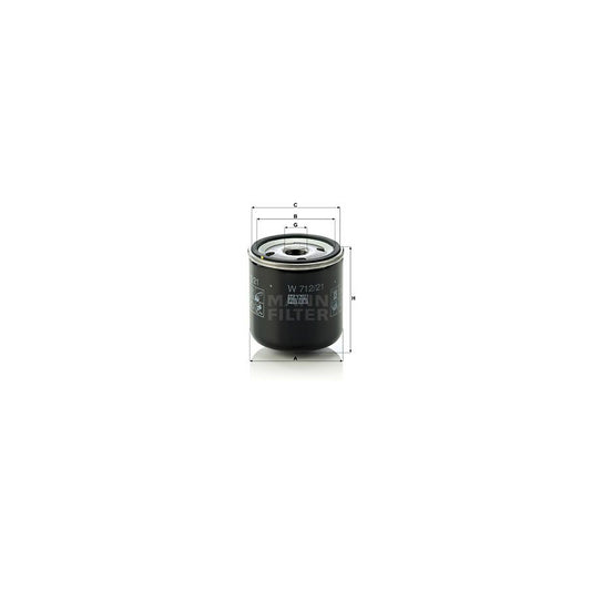 MANN-FILTER W 712/21 Oil Filter Spin-on Filter, with one anti-return valve