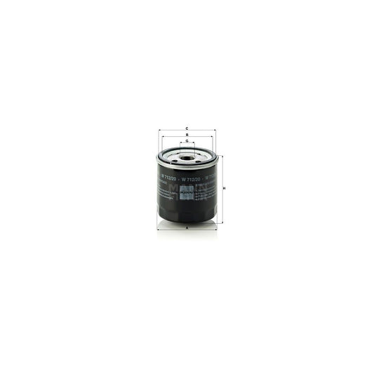 MANN-FILTER W 712/20 Oil Filter Spin-on Filter