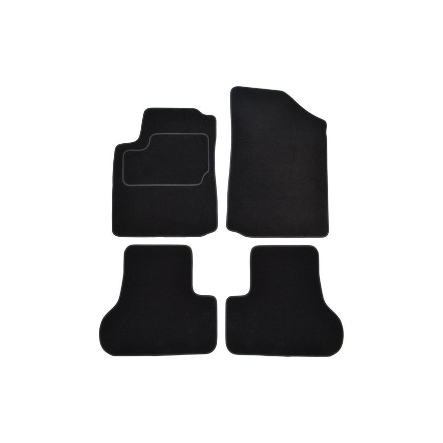 CUSTOPOL Tailored CIT90C Floor mat set Textile, Front and Rear, Quantity: 4, Black