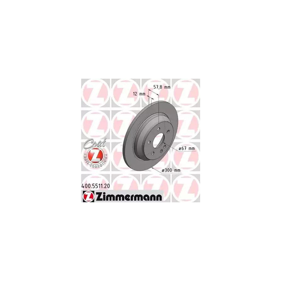 ZIMmERMANN COAT Z 400 5511 20 Brake Disc Solid Coated High carbon