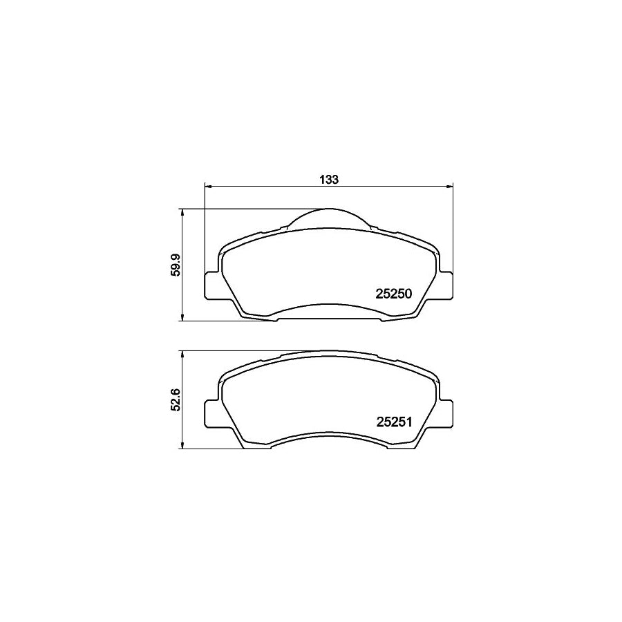 Hella 8DB 355 020 771 Brake Pad Set Not Prepared For Wear Indicator With Brake Caliper Screws With Accessories