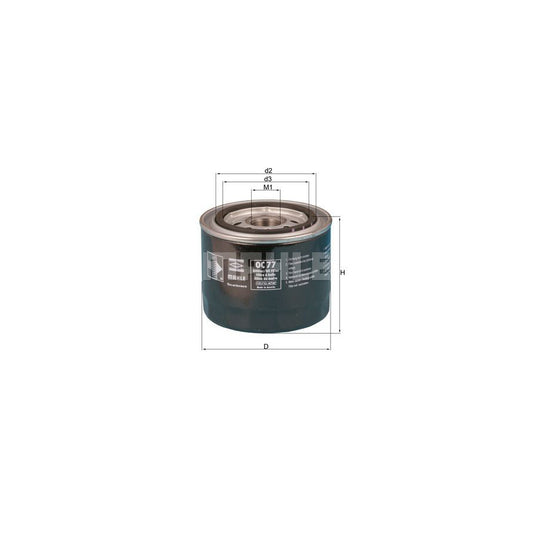 MAHLE ORIGINAL OC 77 Oil Filter Spin-on Filter