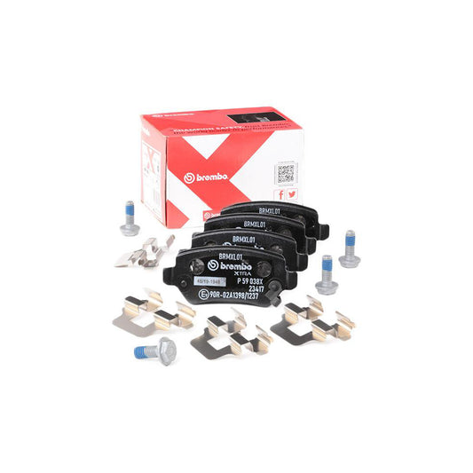 Brembo P 59 038X Brake Pad Set With Acoustic Wear Warning With Brake Caliper Screws