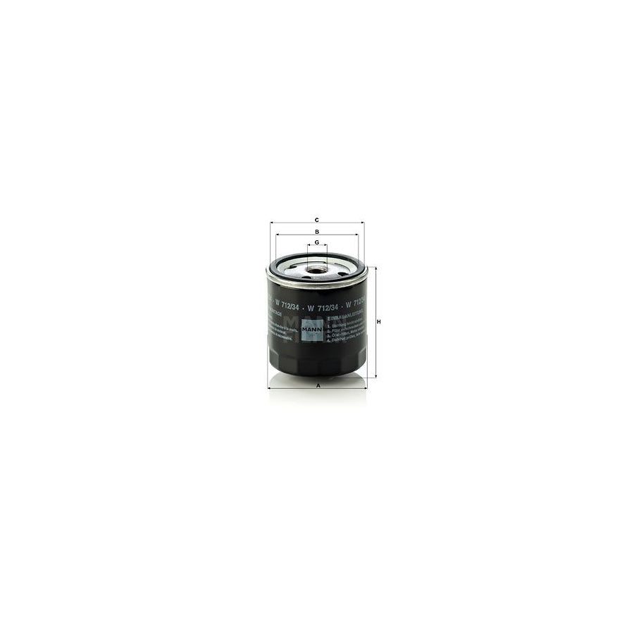 MANN-FILTER W 712/34 (10) Oil Filter Spin-on Filter
