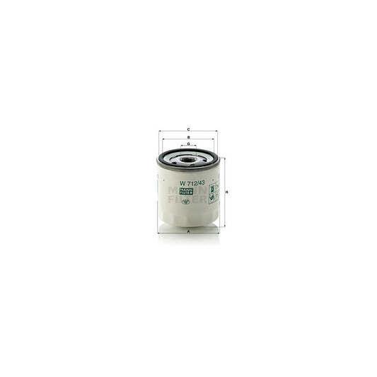 MANN-FILTER W 712/43 (10) Oil Filter Spin-on Filter, with one anti-return valve
