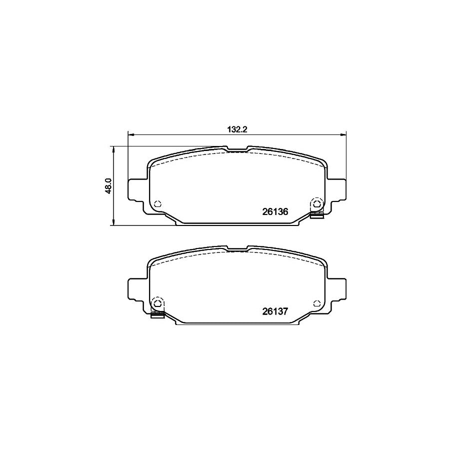 Hella 8DB 355 040 251 Brake Pad Set For Jeep Wrangler Iv Jl With Acoustic Wear Warning With Accessories