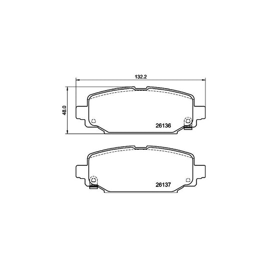 Hella 8DB 355 040 251 Brake Pad Set For Jeep Wrangler Iv Jl With Acoustic Wear Warning With Accessories