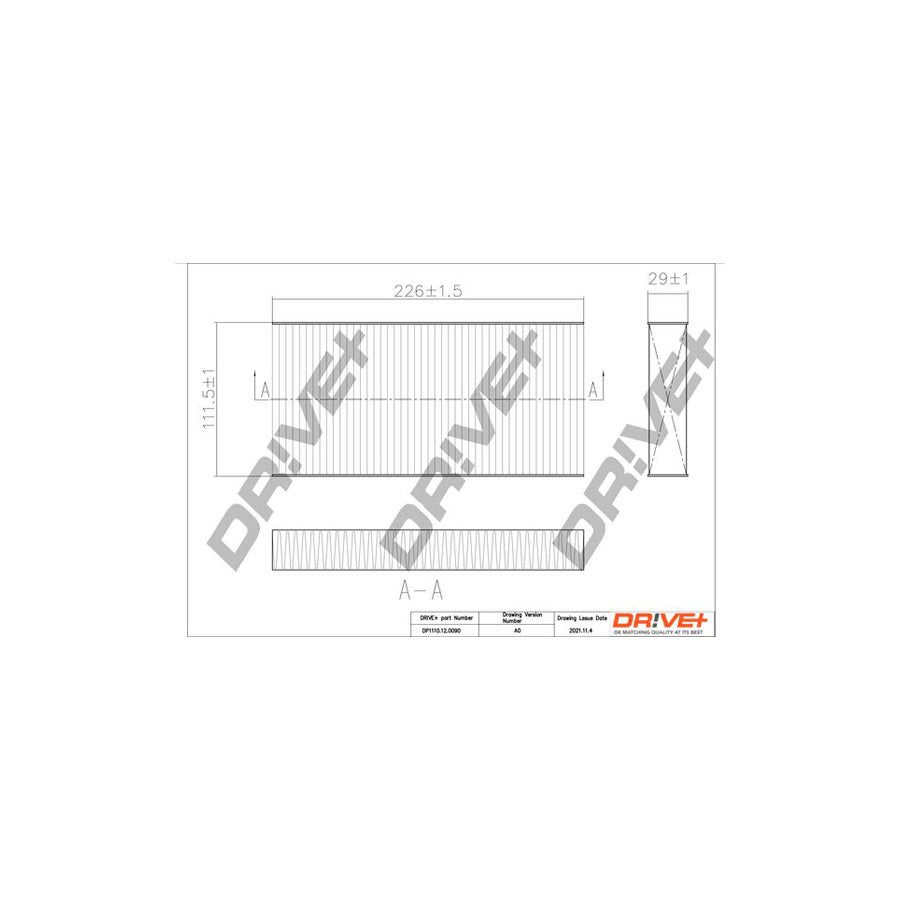 Dr!Ve+ Dp1110.12.0090 Pollen Filter | Duco Car Parts UK Car Parts