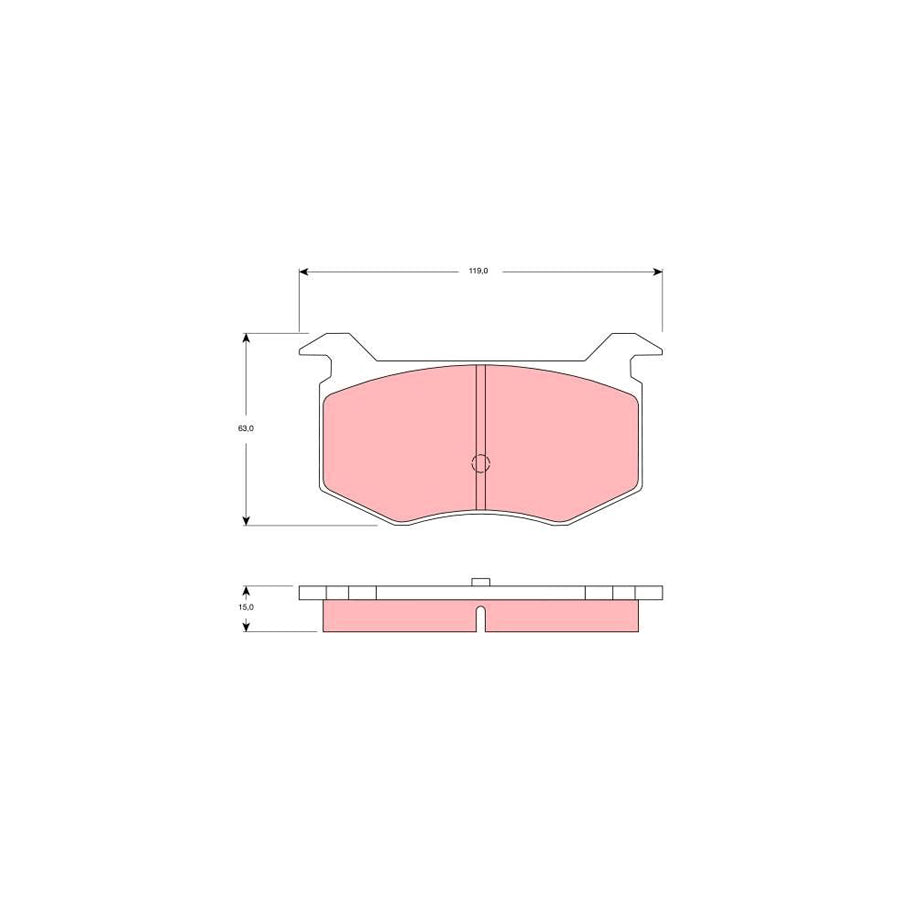 TRW Gdb1256 Brake Pad Set Not Prepared For Wear Indicator