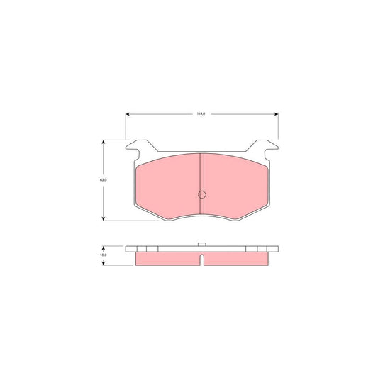 TRW Gdb1256 Brake Pad Set Not Prepared For Wear Indicator