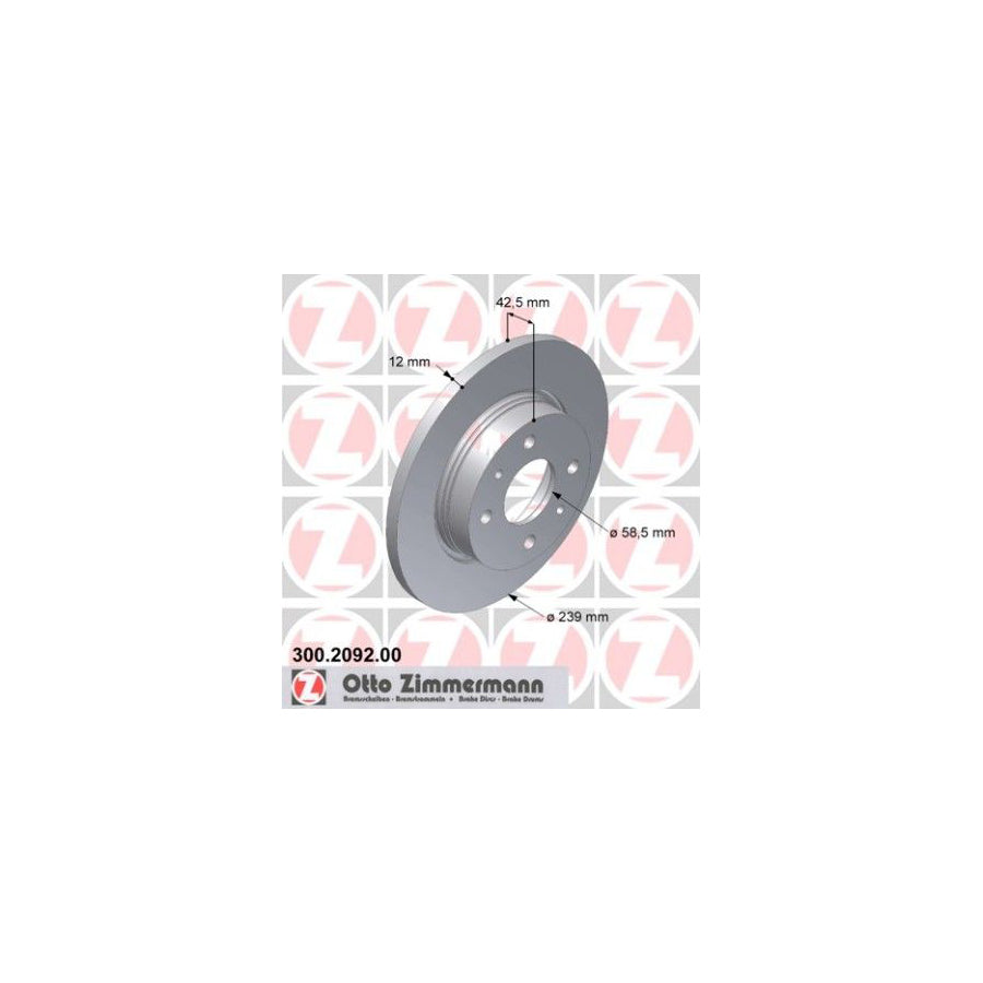 ZIMmERMANN 300 2092 00 Brake Disc Solid