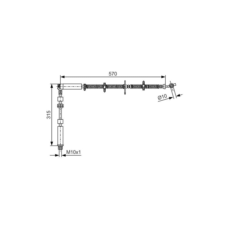 BOSCH 1 987 481 A63 Brake Hose for LAND ROVER DISCOVERY 885Mm M10X1 
