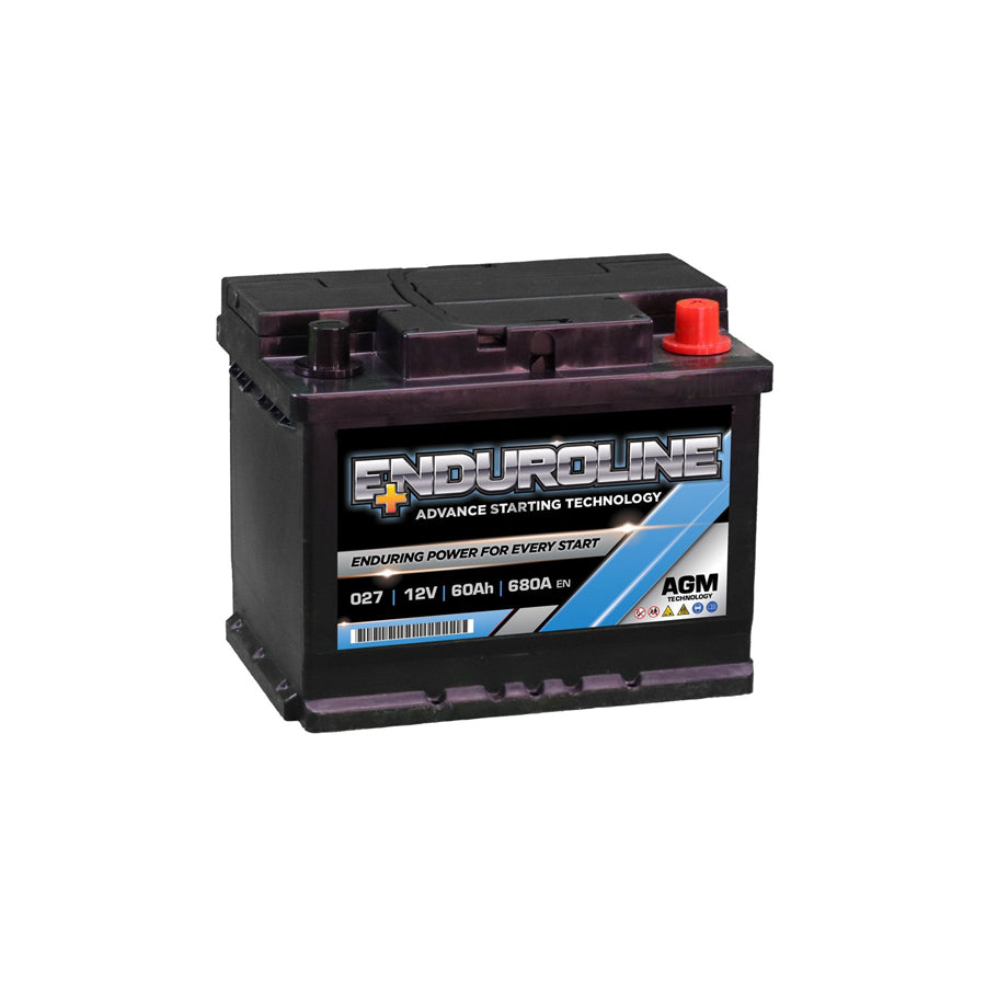 Enduroline 027 AGM Start Stop Car Battery 60Ah