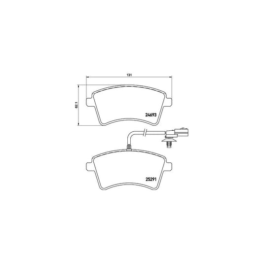 Hella 8DB 355 016 241 Brake Pad Set With Integrated Wear Warning Contact With Brake Caliper Screws