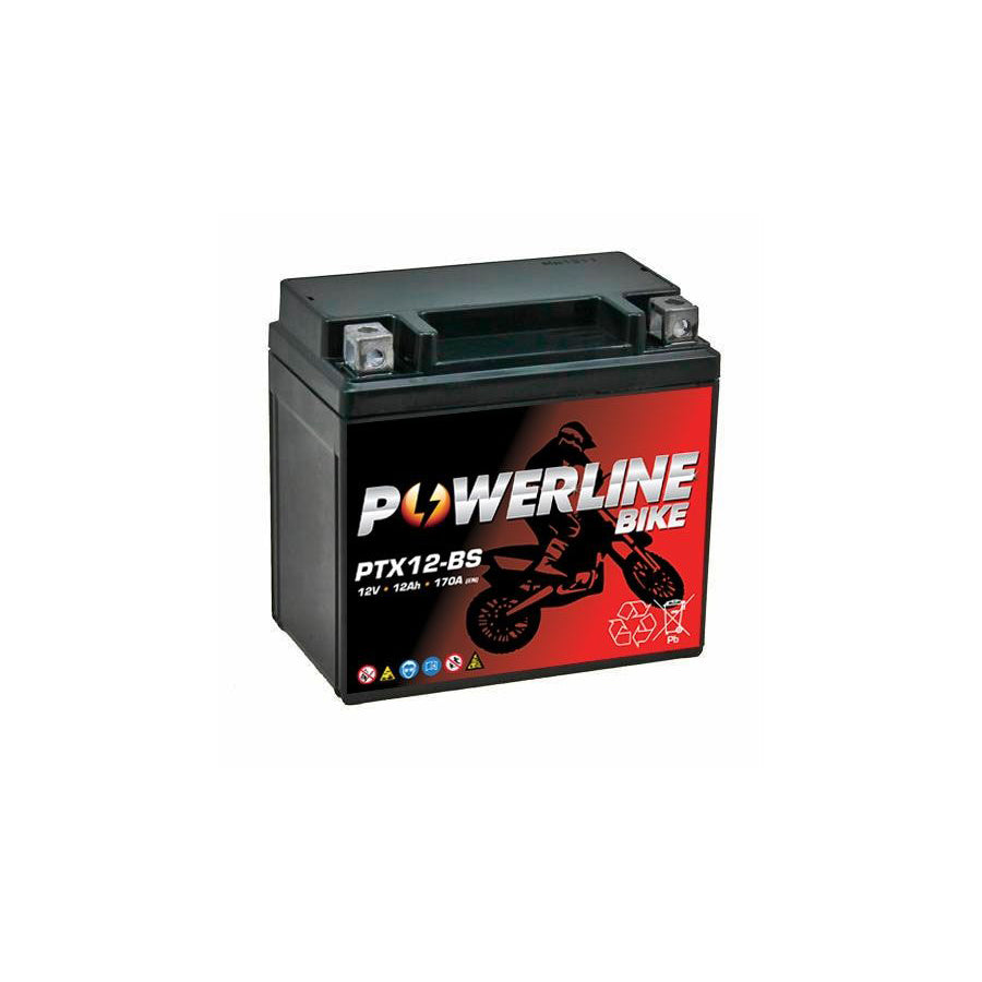 Powerline PTX12-BS Motorcycle Battery 12V 12Ah