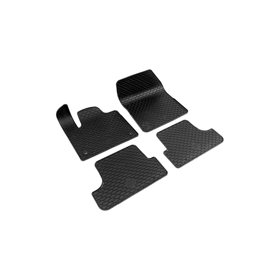 WALSER RubberLine 50875 Floor mat set Elastomer, Front and Rear, Quantity: 4, Black