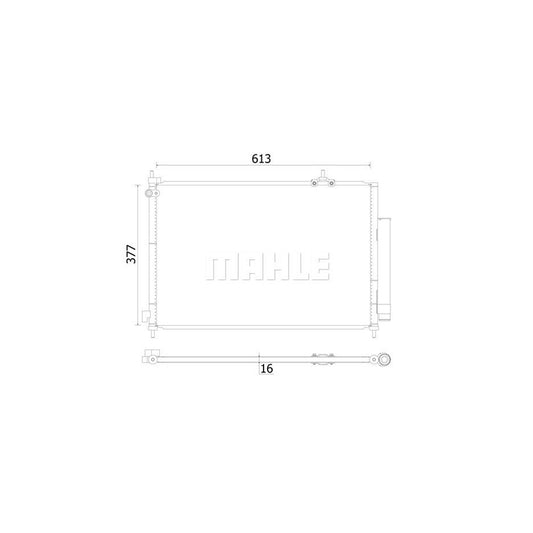 MAHLE ORIGINAL AC 927 000S Air conditioning condenser for HONDA CR-V II (RD) with dryer