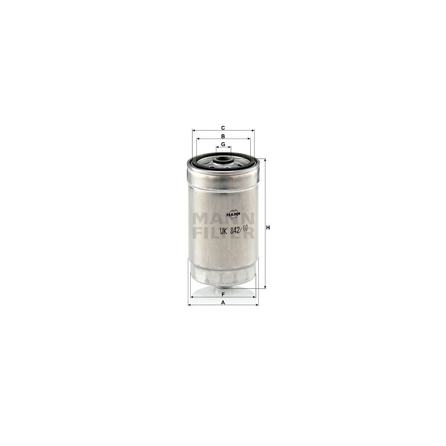 MANN-FILTER WK 842/10 Fuel filter Spin-on Filter