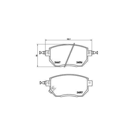 Brembo P 56 051 Brake Pad Set With Acoustic Wear Warning