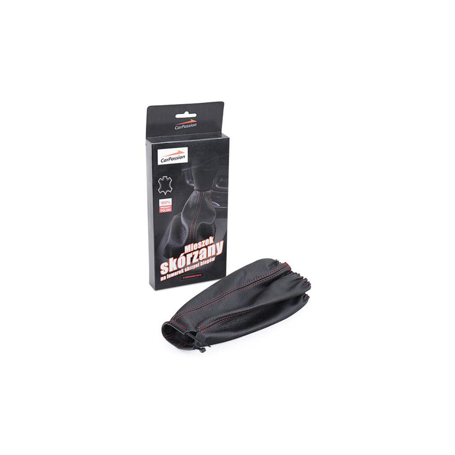 CARPASSION 10068 Gear stick gaiter Leather, Black, Universal