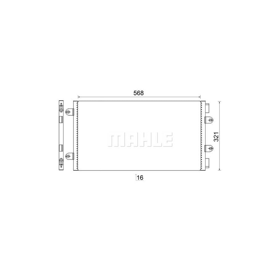 MAHLE ORIGINAL AC 236 000S Air conditioning condenser for FIAT Punto II Hatchback (188) without dryer