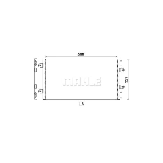 MAHLE ORIGINAL AC 236 000S Air conditioning condenser for FIAT Punto II Hatchback (188) without dryer