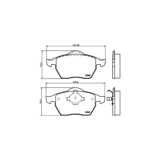 Hella 8DB 355 008 001 Brake Pad Set Not Prepared For Wear Indicator