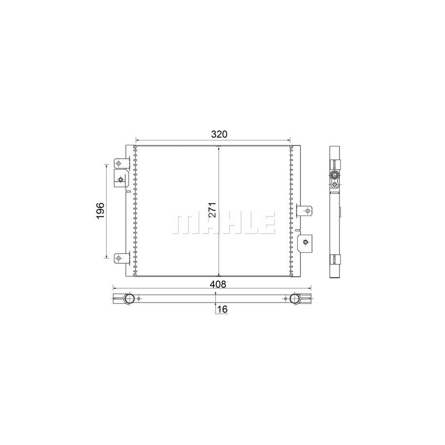 MAHLE ORIGINAL AC 354 000S Air conditioning condenser without dryer
