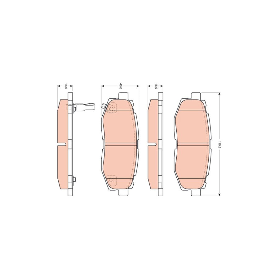TRW Gdb3442 Brake Pad Set With Acoustic Wear Warning