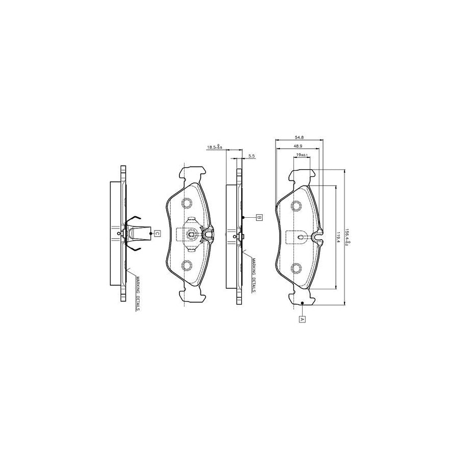 Bosch 0986Tb2032 Brake Pad Set Excl Wear Warning Contact With Accessories