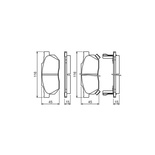 Bosch 0986490440 Brake Pad Set With Acoustic Wear Warning BP767