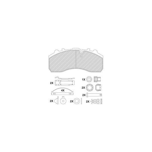 Ferodo Premier Fcv1373Bhd Brake Pad Set Prepared For Wear Indicator With Accessories