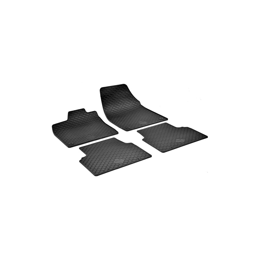 WALSER RubberLine 50856 Floor mat set Elastomer, Front and Rear, Quantity: 4, Black