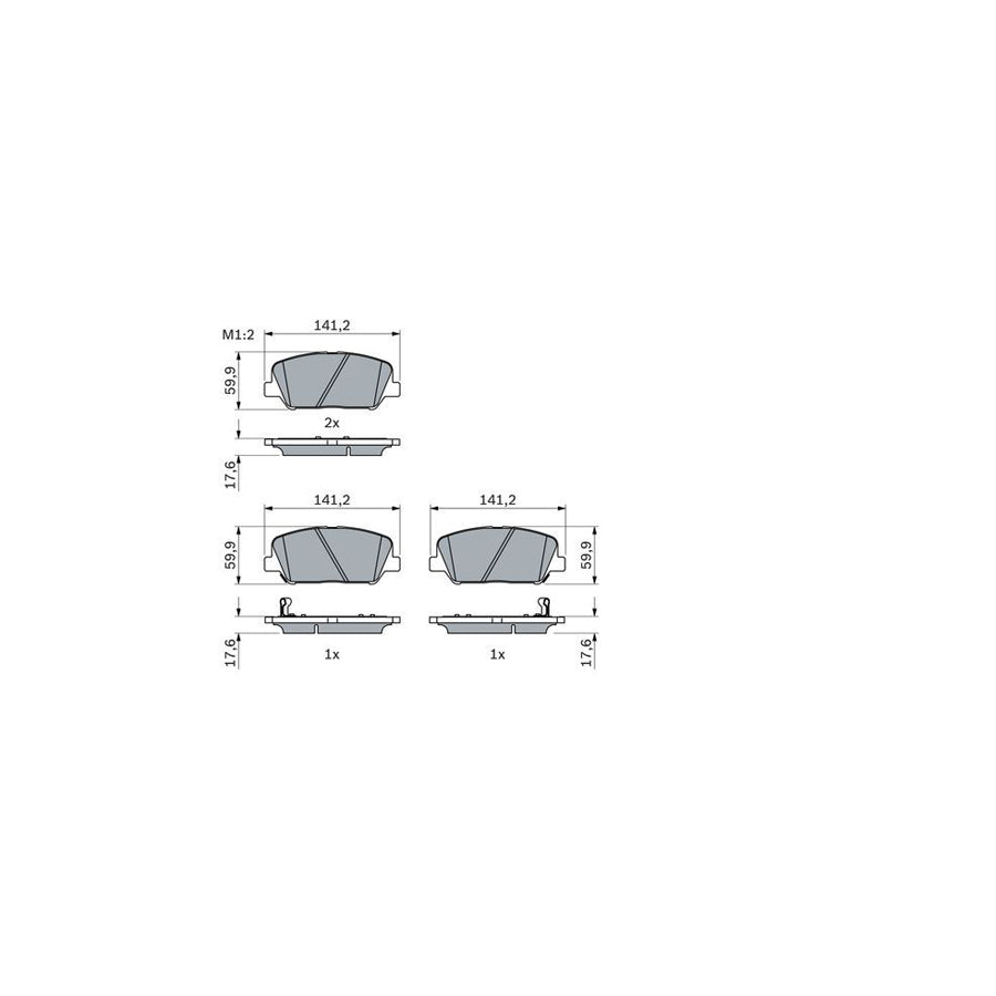 Bosch 0986494979 Brake Pad Set With Integrated Wear Sensor With Anti Squeak Plate With Mounting Manual BP1927