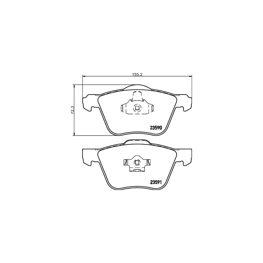 Hella 8DB 355 011 571 Brake Pad Set Not Prepared For Wear Indicator