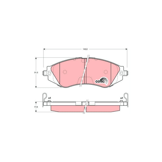 TRW Cotec Gdb3171 Brake Pad Set With Acoustic Wear Warning