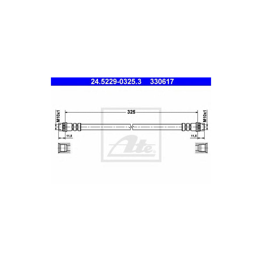 ATE 24 5229 0325 3 Brake Hose for RENAULT Sc nic I JA0 1 FA0 325Mm