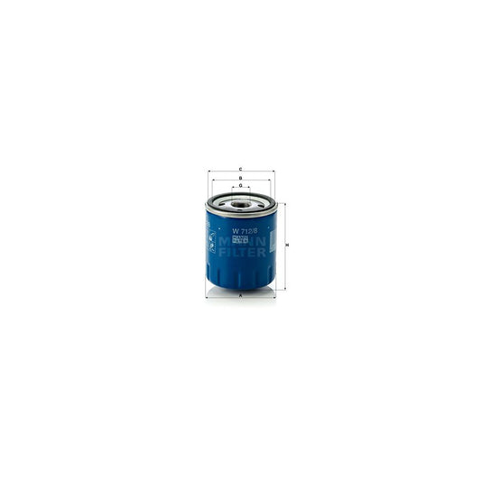 MANN-FILTER W 712/8 Oil Filter Spin-on Filter, with one anti-return valve