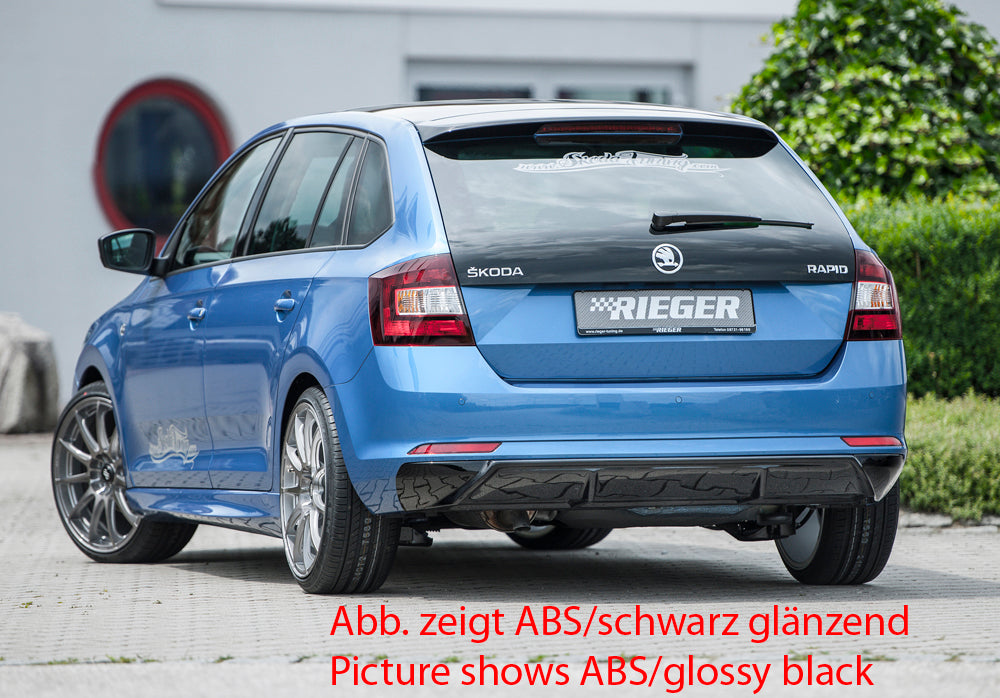 Rieger 00079026 Skoda NH Rapid Rear Diffuser -  Matte Black