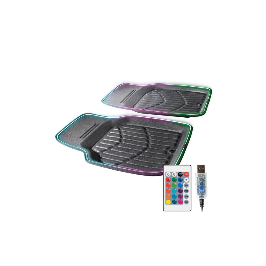 WALSER Glow 14508 Floor mat set Quantity: 2, Black