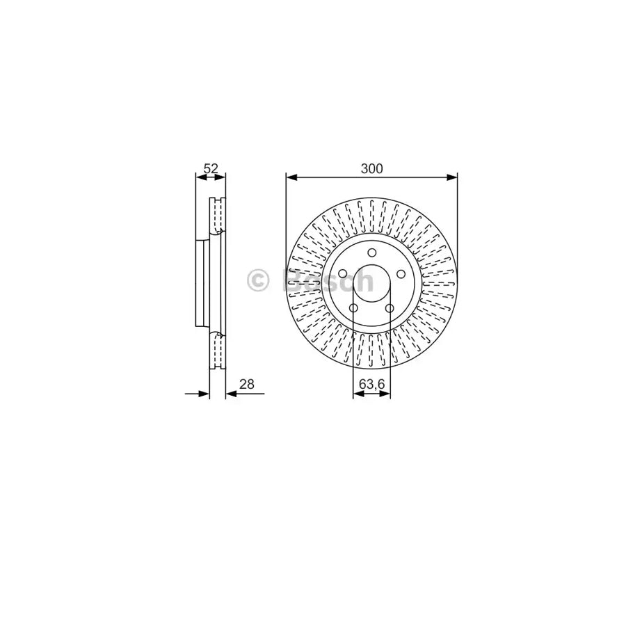 BOSCH 0 986 479 D38 Brake Disc for FORD MONDEO Vented Coated High carbon