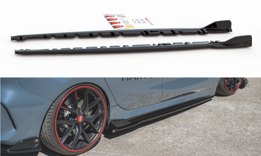 Maxton Design BM-1-40-M-SD1T Side Skirts Diffusers V.3 BMW Series 1 F40 M-Pack / M135i | Duco Car Parts UK Car Parts
