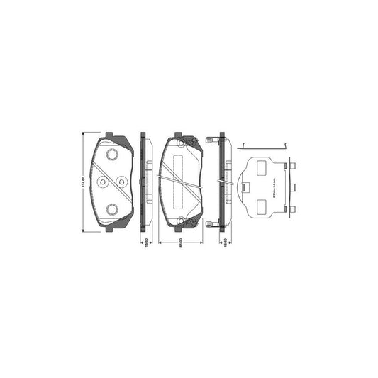 Bosch 0986Tb3124 Brake Pad Set Excl Wear Warning Contact