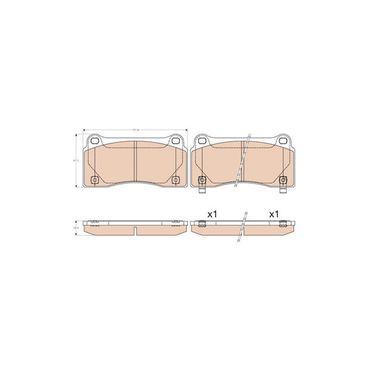 TRW Gdb3573 Brake Pad Set For Nissan Gt R R35 With Acoustic Wear Warning