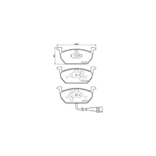 Hella 8DB 355 021 951 Brake Pad Set With Integrated Wear Warning Contact