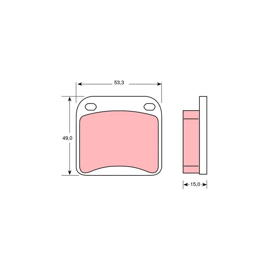 TRW Gdb115 Brake Pad Set For Honda N600 Hatchback Not Prepared For Wear Indicator