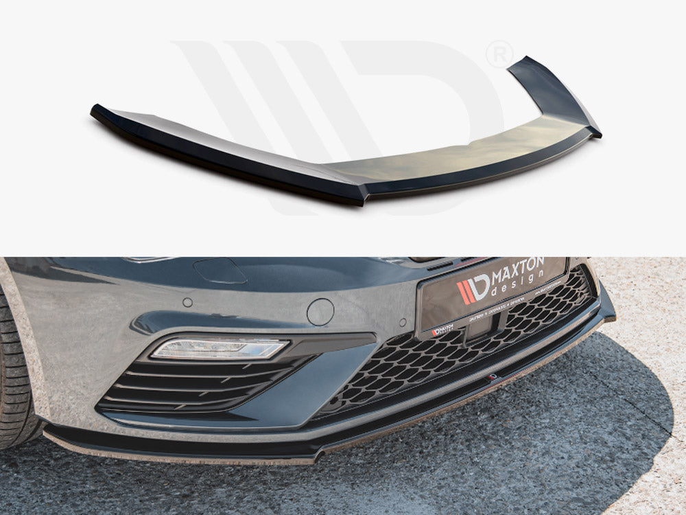 Maxton Design SE-LE-3F-CU-FD4T Front Splitter V4 Seat Leon Cupra/ Fr MK3 Facelift | Duco Car Parts UK Car Parts