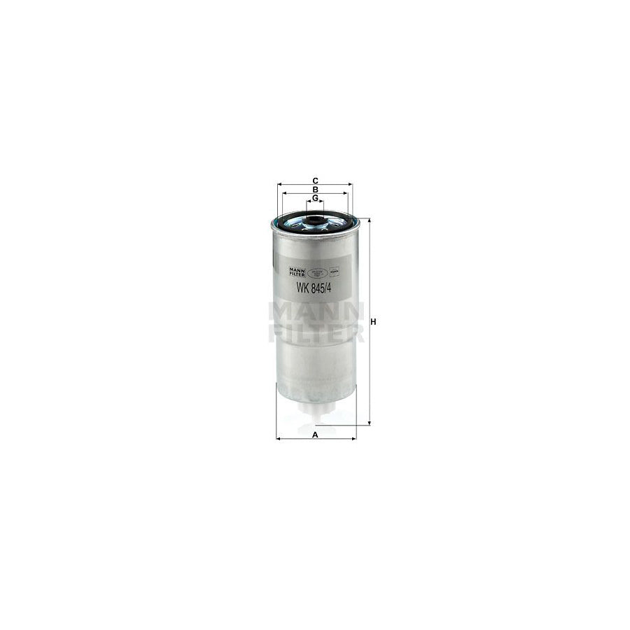 MANN-FILTER WK 845/4 Fuel filter Spin-on Filter