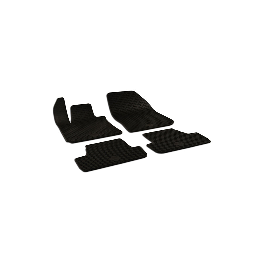 WALSER 50788 Floor mat set for PEUGEOT 308 Elastomer, Front and Rear, Quantity: 4, Black